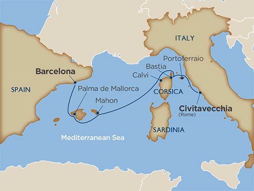 7 days - Mediterranean Island Mosaic [Barcelona to Rome]