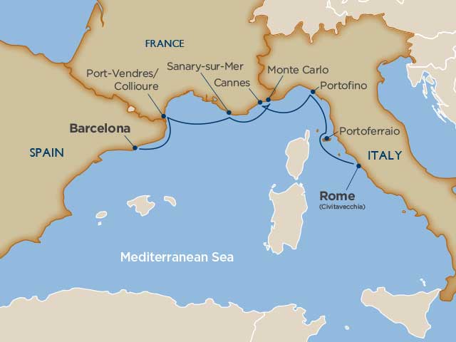 7 days - Yachtsman's Harbors of the Rivieras [Barcelona to Rome]